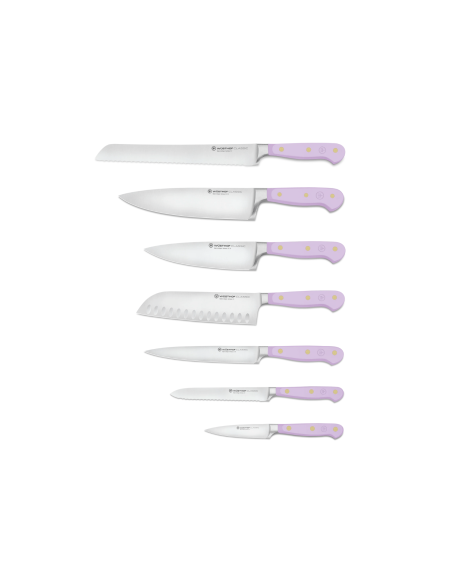 Block of 7 Wusthof Classic Colour Purple Yam forged knives