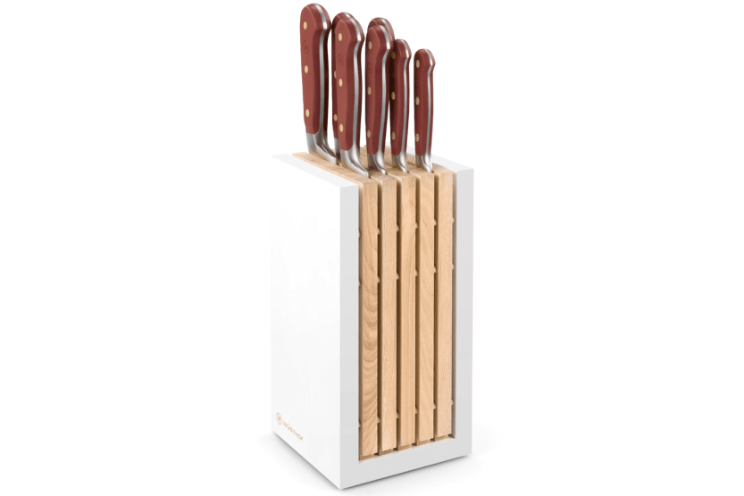 Blokk med 7 Wusthof Classic Colour Tasty Sumac smidde kniver