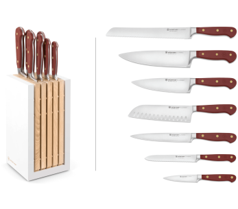 Blokk med 7 Wusthof Classic Colour Tasty Sumac smidde kniver
