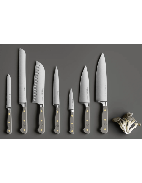 Blocco di 7 coltelli forgiati Wusthof Classic Colour Velvet Oyster
