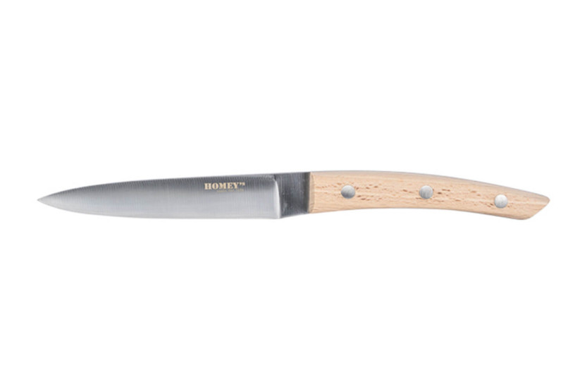 Block of 5 Homey's Bokträ kitchen knives with beechwood handles