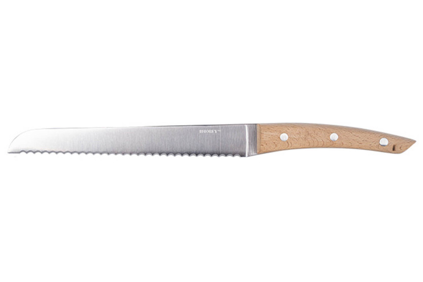 Bloque de 5 cuchillos de cocina Homey's Bokträ con mango de madera de haya