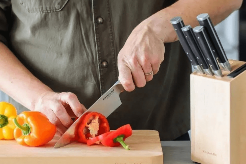 Kitchen Aid Gourmet Blocco 5 coltelli in legno di betulla