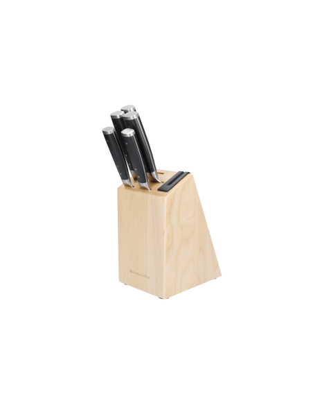 Kitchen Aid Gourmet 5-knife block in birch wood
