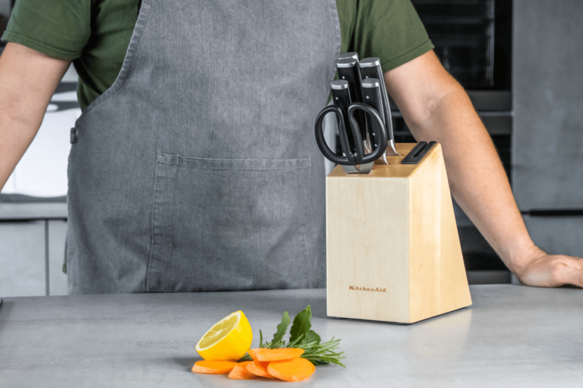 Kitchen Aid Classic Messerblock mit 5 Messern aus Birkenholz + Schere