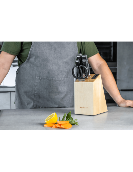 Kitchen Aid Classic 5 veitsen lohko koivupuusta + sakset