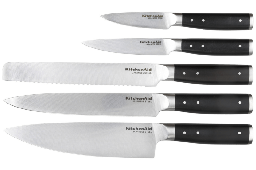 Kitchen Aid Classic Messerblock mit 5 Messern aus Birkenholz + Schere