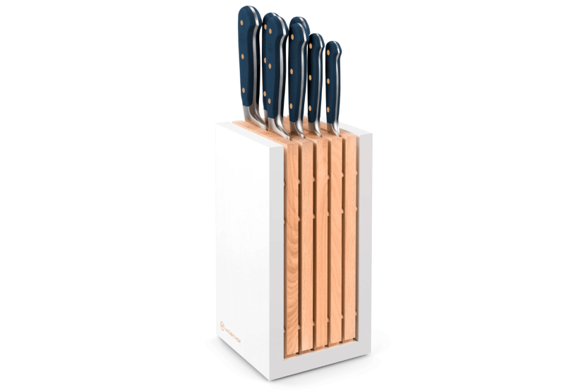 Block of 7 Wusthof Classic Colour Wild Blueberry forged knives