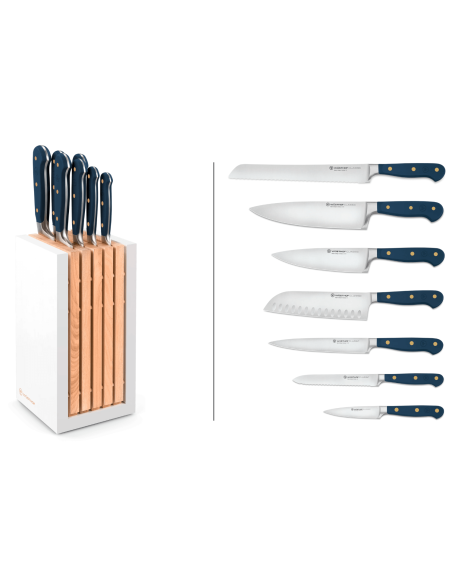 Bloco de 7 facas forjadas Wusthof Classic Colour Wild Blueberry