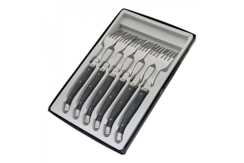 Conjunto de 6 garfos de mesa Laguiole Postiche Cinzento