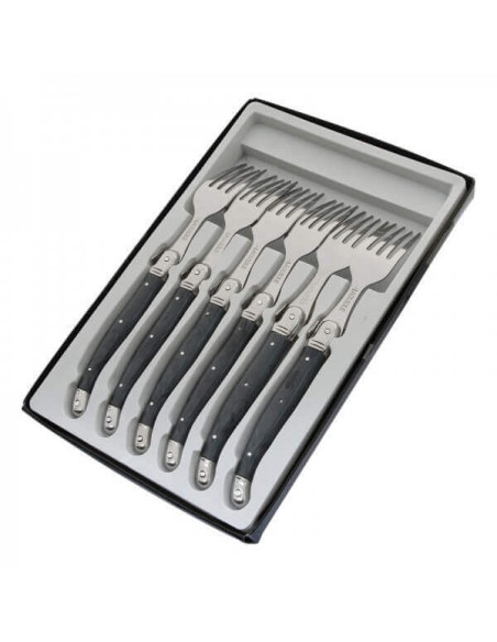 Estuche 6 tenedores de mesa Laguiole Postiche Gris