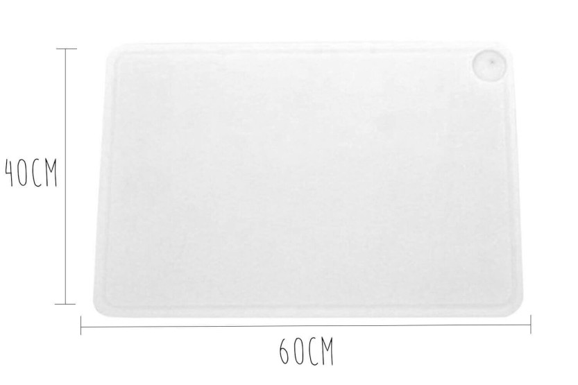 HD500 tabla de cortar de polietileno blanco con canalón y bolsa para zumo 60x40cm