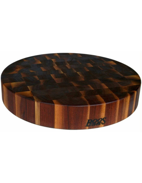 Tábua de cortar redonda Boos Blocks Gourmet em nogueira preta Ø46x7,5cm