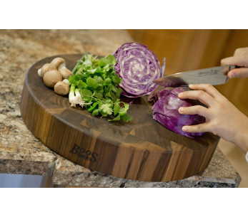 Tábua de cortar redonda Boos Blocks Gourmet em nogueira preta Ø46x7,5cm 2