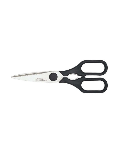 Tesoura de cozinha de 21 cm em aço inoxidável com cabo preto