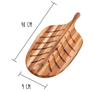 Teakbrødbrett Haus Canoe Collection i økologisk teak 48x9cm