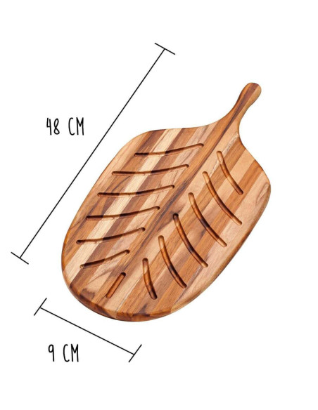 Tablero de teca Haus Colección Canoa en teca ecológica 48x9cm