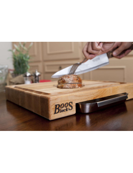 Boos Blocks Prep Masters maple board + steel top 46x46x6cm