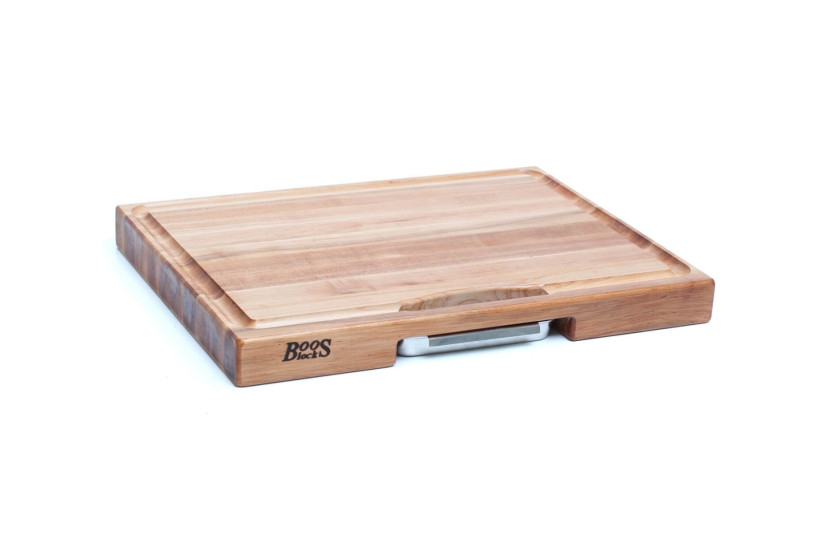 Boos Blocks Prep Masters maple wood board + steel tray 46 x 38 x 6cm