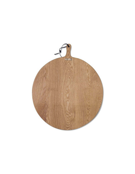 Dutchdeluxes XL ROUND skjærebrett 60 cm eik med håndtak