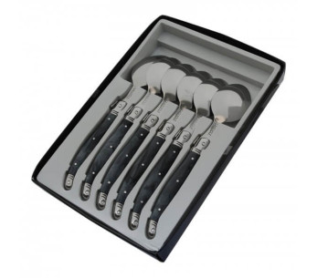 Set om 6 soppskedar Laguiole Postiche Grey