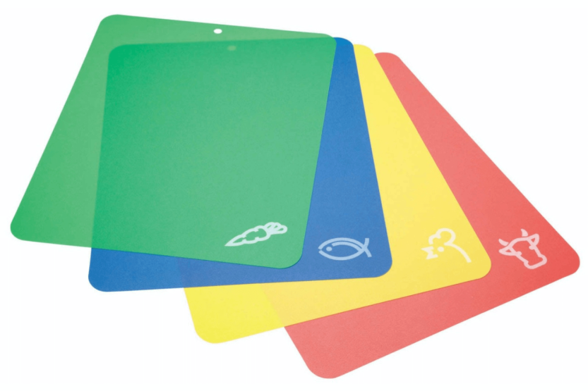 KitchenCraft Schneidebretter-Set 4-teilig aus flexiblem Polymer mehrfarbig 38x32,5cm