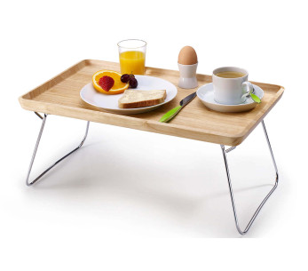 Bettzeugablage auf Metallbeinen Continenta aus Holz 53x32x7cm 2
