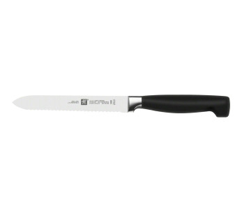Faca universal Zwilling Four Star com lâmina serrilhada de 13 cm