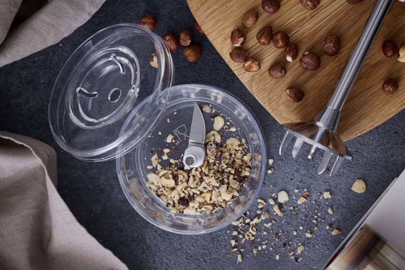 Bamix M200 Deluxe zilveren staafmixer met accessoires