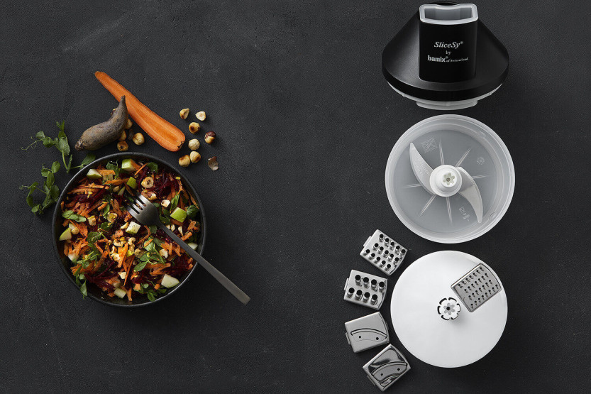 Sort SliceSy Bamix-foodprocessor til multifunktionel Bamix-blender