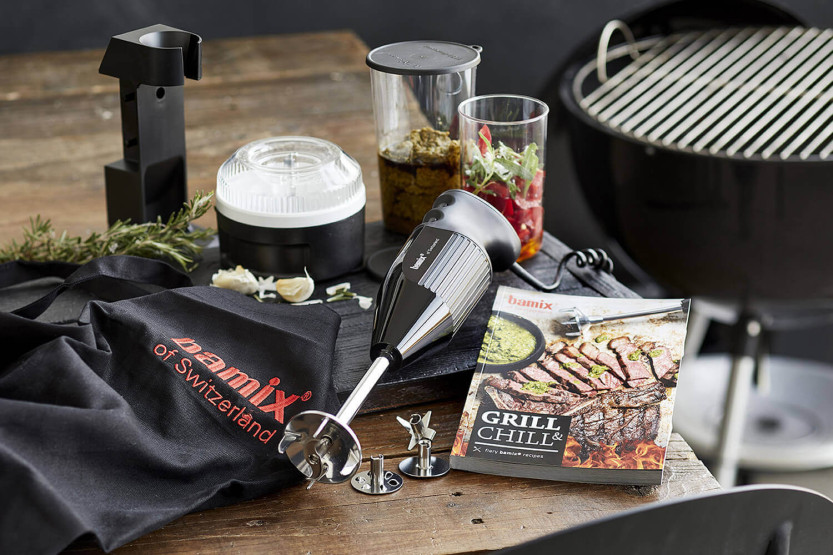 Set nero Bamix Barbecue M200 Deluxe - accessori + grembiule + ricettario