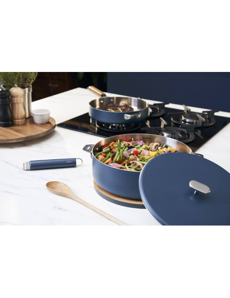 Cookut La Merveilleuse 28cm ruostumattomasta teräksestä valmistettu Steel Green® paistinpannu