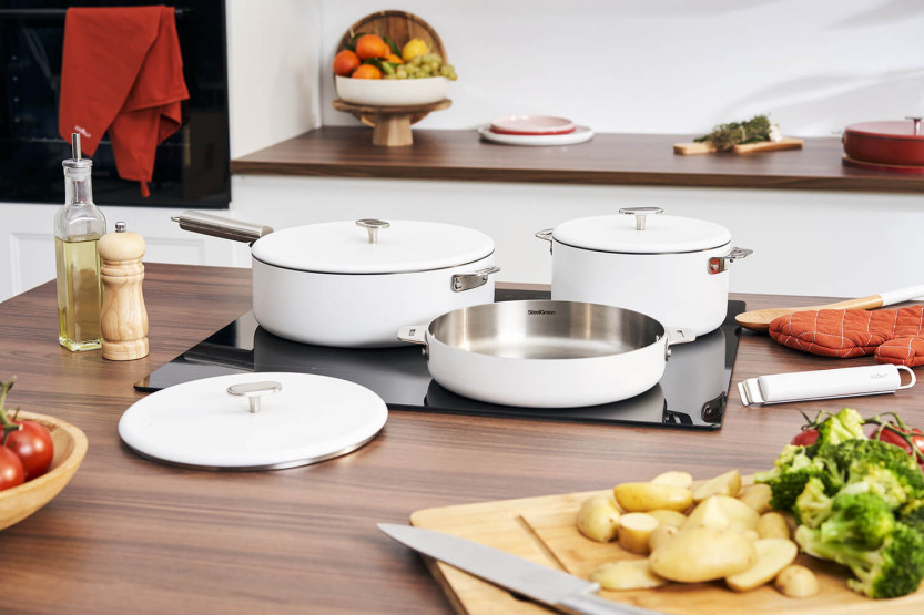 Panela para saltear Cookut La Merveilleuse 28cm em aço inoxidável Steel Green®