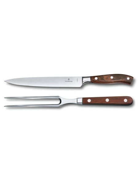 Victorinox Grand Maître Rosewood utskjæringssett med utskjæringskniv + kokkegaffel