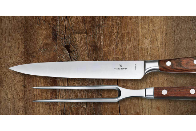 Victorinox Tranchierset Grand Maître Rosewood Tranchiermesser + Kochgabel