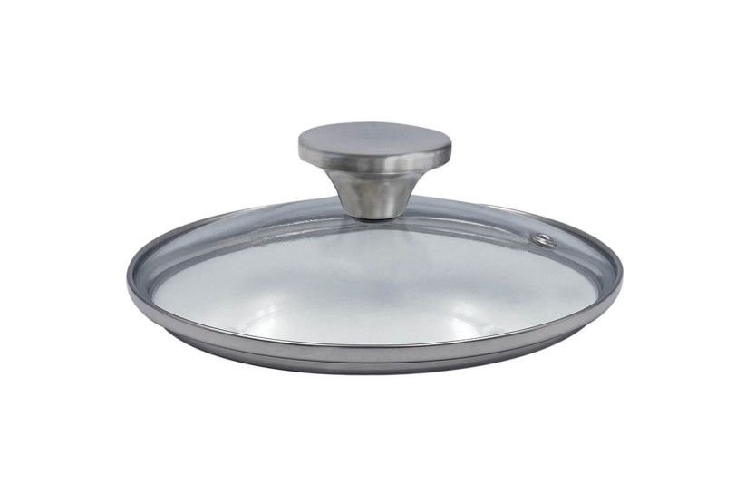 Tapa de cristal curvado Cookut con pomo de acero inoxidable