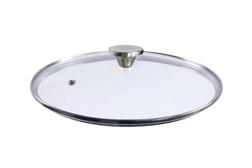 Tapa de cristal curvado Cookut con pomo de acero inoxidable