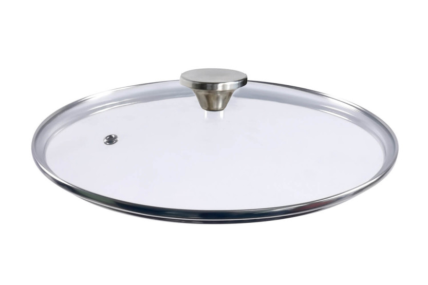 Tapa de cristal curvado Cookut con pomo de acero inoxidable