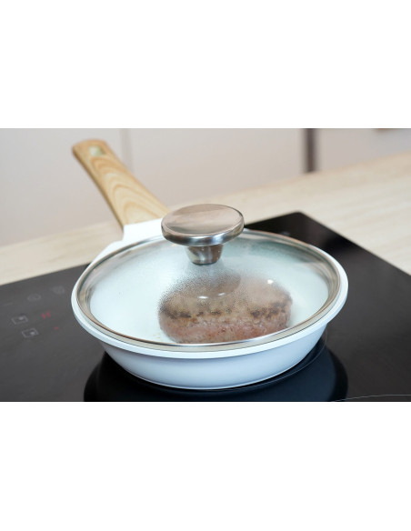 Coperchio in vetro curvo Cookut con pomello in acciaio inox