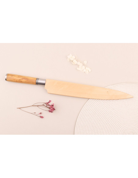 Yanagiba knife 24cm Wusaki Olive 7Cr olive wood handle + saya