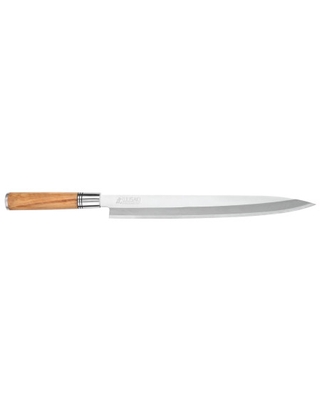 Yanagiba-kniv 30 cm Wusaki Olive 7Cr håndtak i oliventre + saya