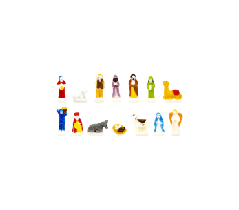 4 feijões galette des rois - tema de figuras de presépio de Natal