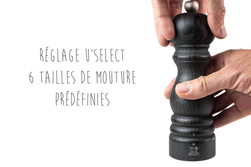 Salero manual Peugeot Paris U Select Graphite en madera de haya