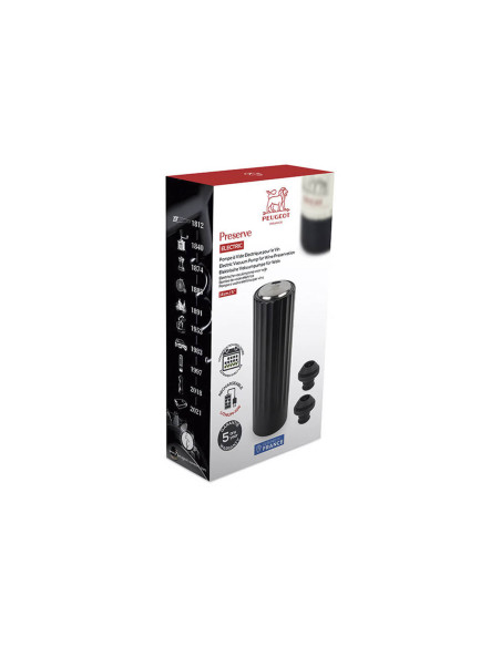 Peugeot Preserve Sähköinen automaattinen tyhjiöpumppu mustassa ABS 14cm + 2 tulppaa