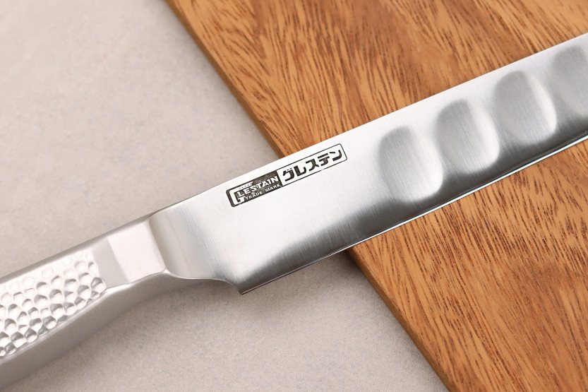 Cuchillo fileteador de pescado japonés Glestain Home Series de 18 cm con borde granton