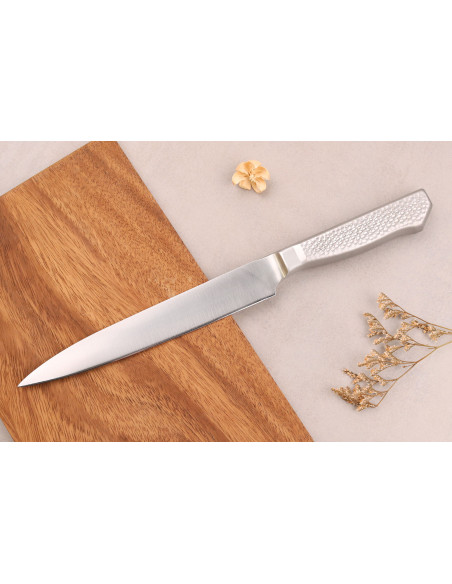 Cuchillo fileteador de pescado japonés Glestain Home Series de 18 cm con borde granton