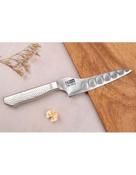 Faca utilitária japonesa de ponta oca de 14 cm com dorso curvo Glestain Home Series