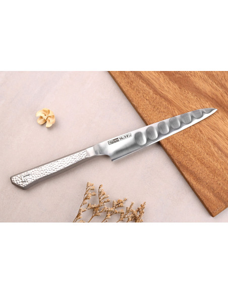 Faca utilitária japonesa de 14 cm com gume com convinhas Glestain Home Series