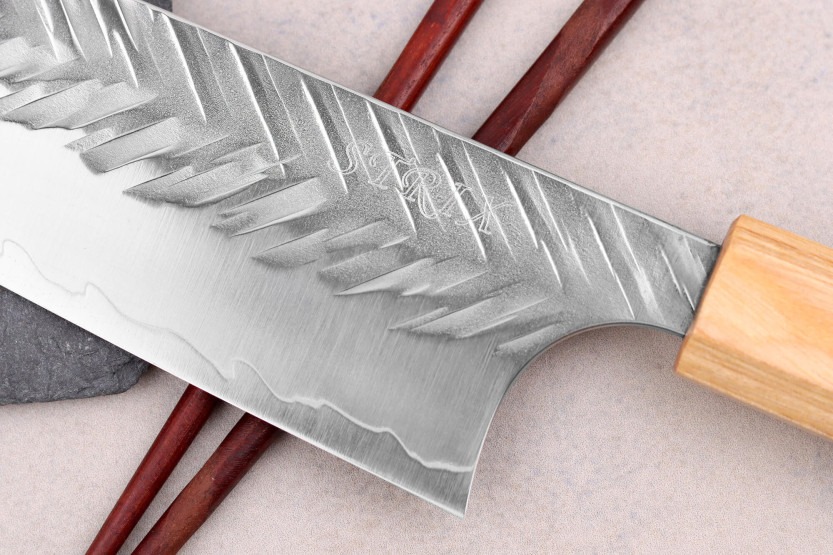 Faca bunka japonesa artesanal Yoshimi Kato SPG Strix V-Tsuchime de 16,5 cm
