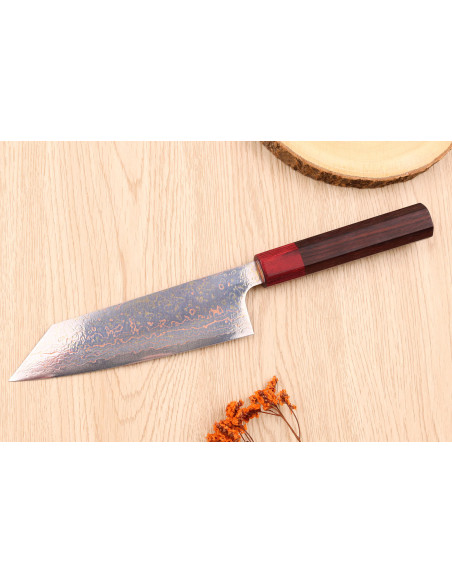 VG10 Rainbow Takeshi Saji 16,5cm Cuchillo bunka japonés hecho a mano